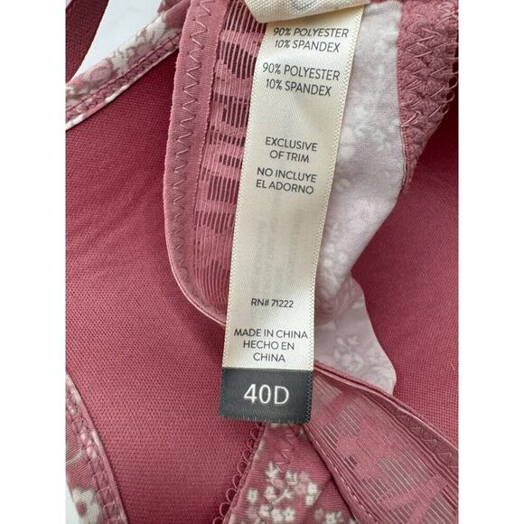 Lucky Brand Pink Floral Underwire Bra Size 40D - Picture 7 of 9